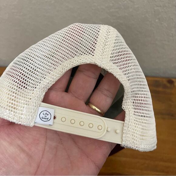 NWT LIFE IS GOOD Trucker Hat SnapBack Burgundy/Beige - Picture 4 of 7